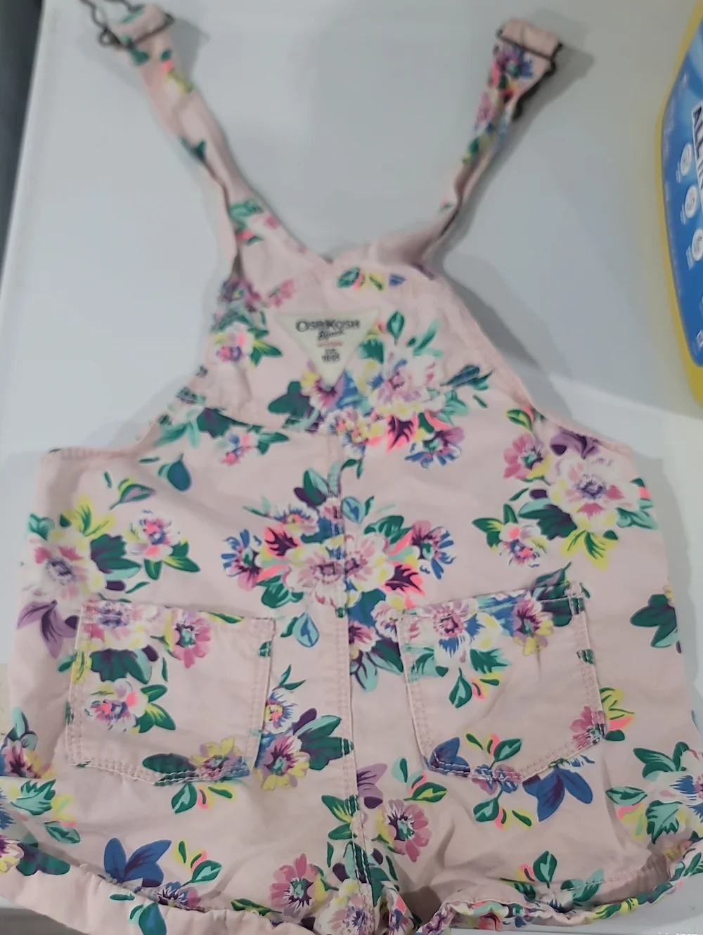 OshKosh B'gosh Light Pink Floral Shortalls